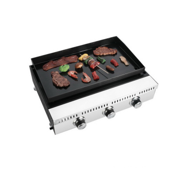 Tabletop 3 Burner Gas Griddle Grill Outdoor Barbecue Machine Portable Gas Bbq Grill